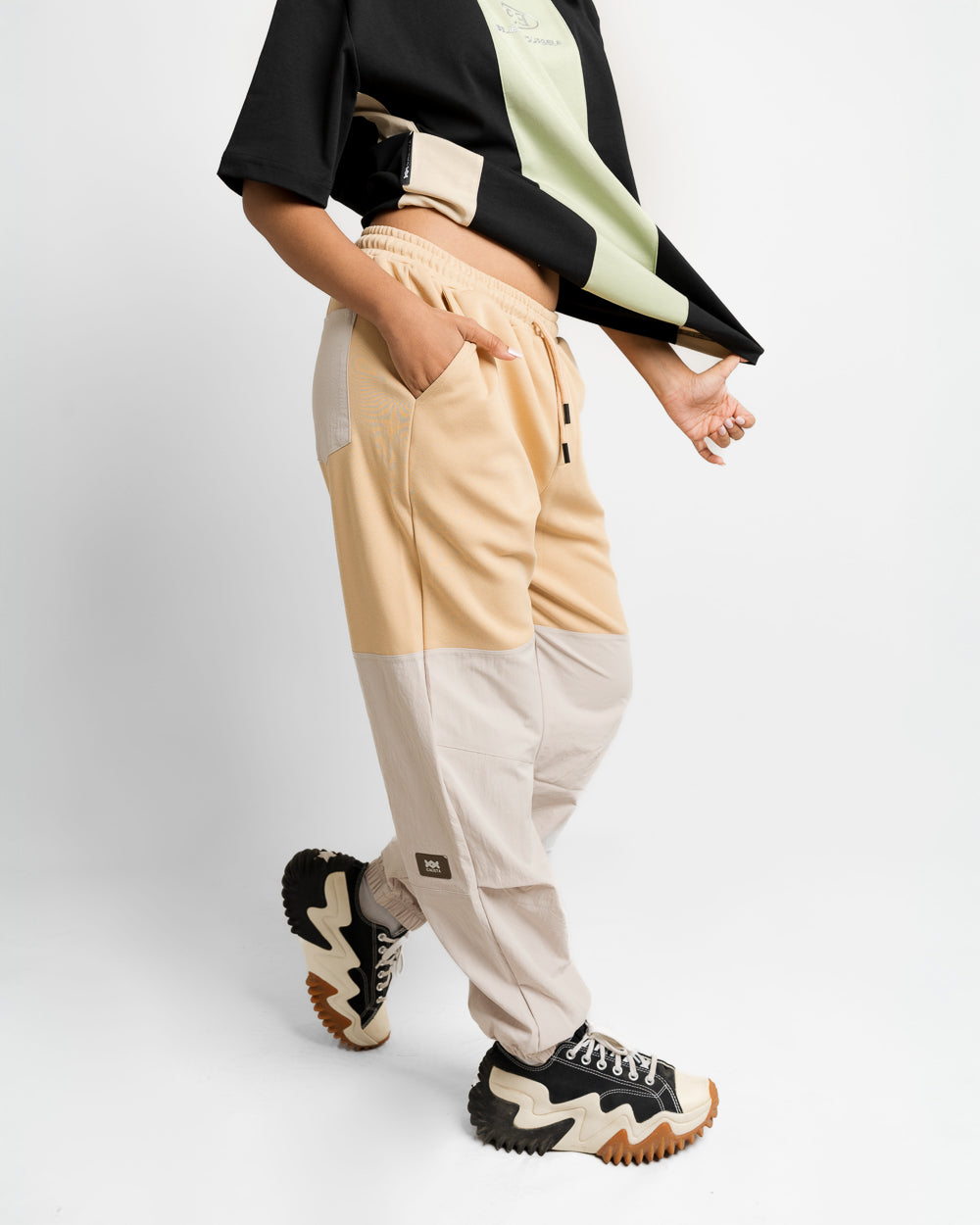 CALISTA BAGGY TWO TONE PANT