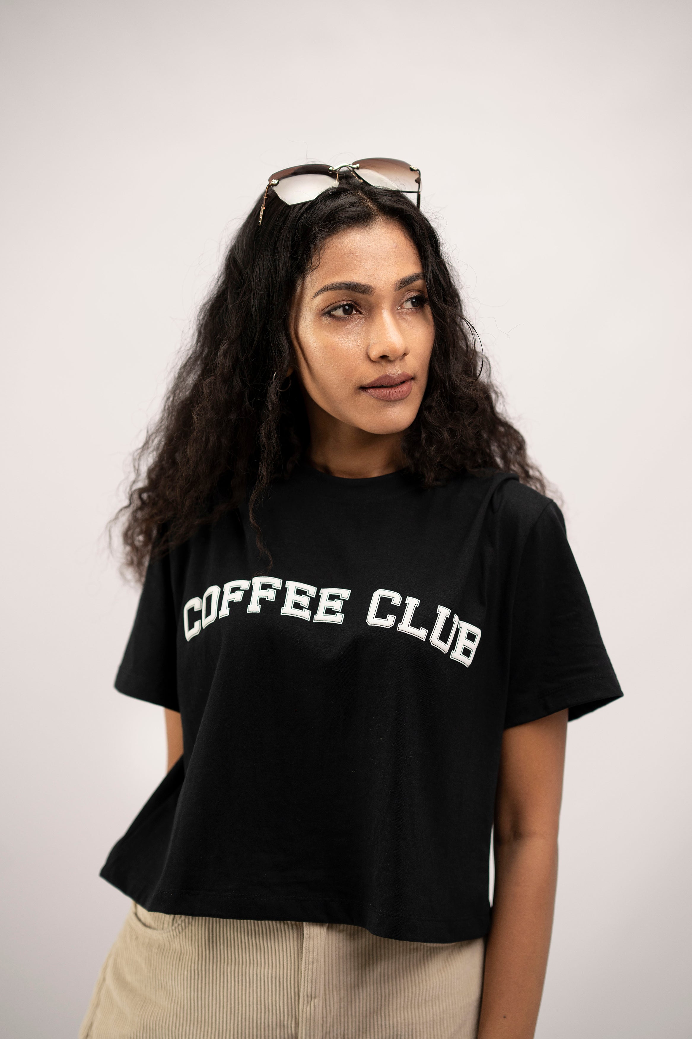 COFFEE CLUB OVERSIZED CROP T